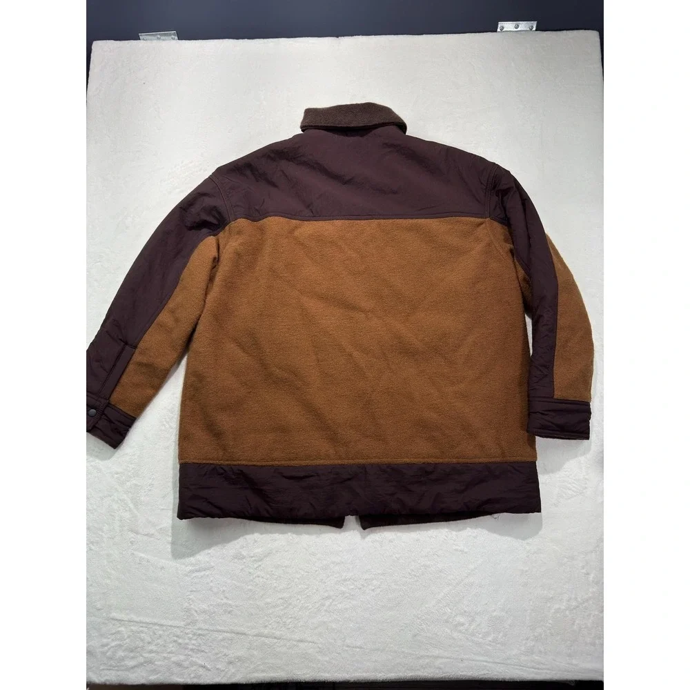 Jordan Jacket Mens Large Brown Tan Colorblock Fleece Pockets Full Zip DJ2735-204
